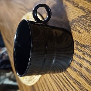 2-SASAKI Tea Cups-Orbit Mat Black by Ward Bennett-1986 Japan Fine China-#C